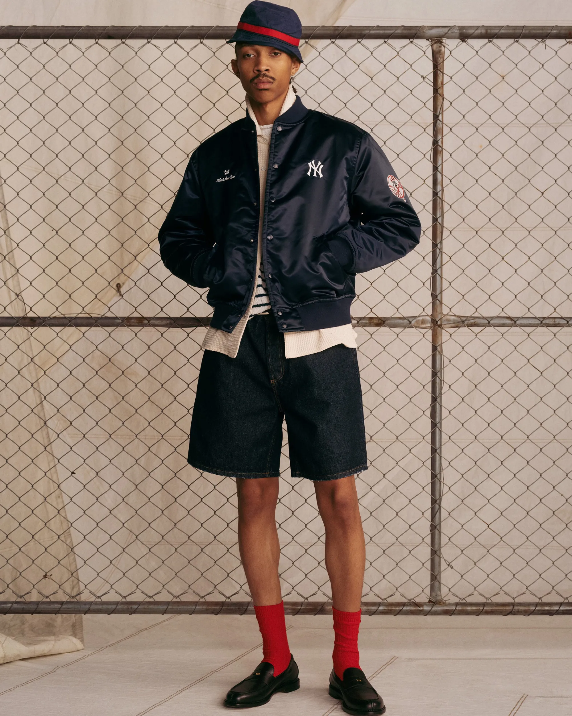 Aimé Leon Dore ALD / New York Yankees Satin Varsity Jacket