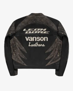 Aimé Leon Dore ALD / Vanson Distressed Leather Moto Jacket