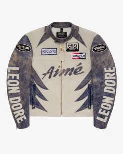 Aimé Leon Dore ALD / Vanson Distressed Leather Moto Jacket
