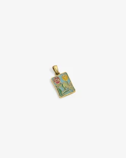 Aimé Leon Dore 14Kt Gold Stained Glass Crest Pendant