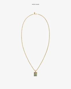 Aimé Leon Dore 14Kt Gold Stained Glass Crest Pendant