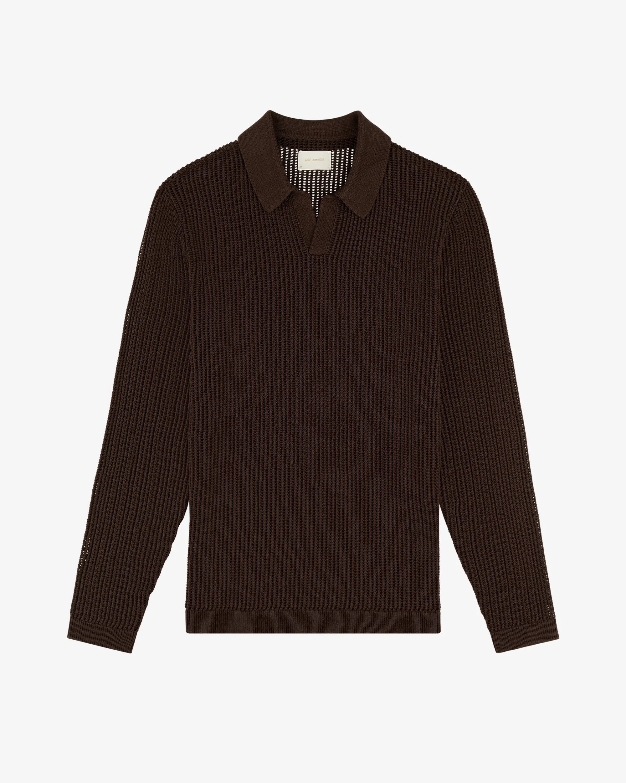 Aimé Leon Dore Long-Sleeve Mesh Knit Polo