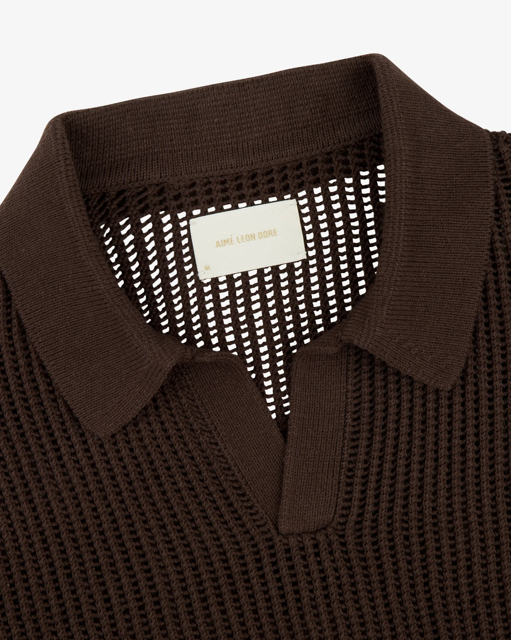 Aimé Leon Dore Long-Sleeve Mesh Knit Polo