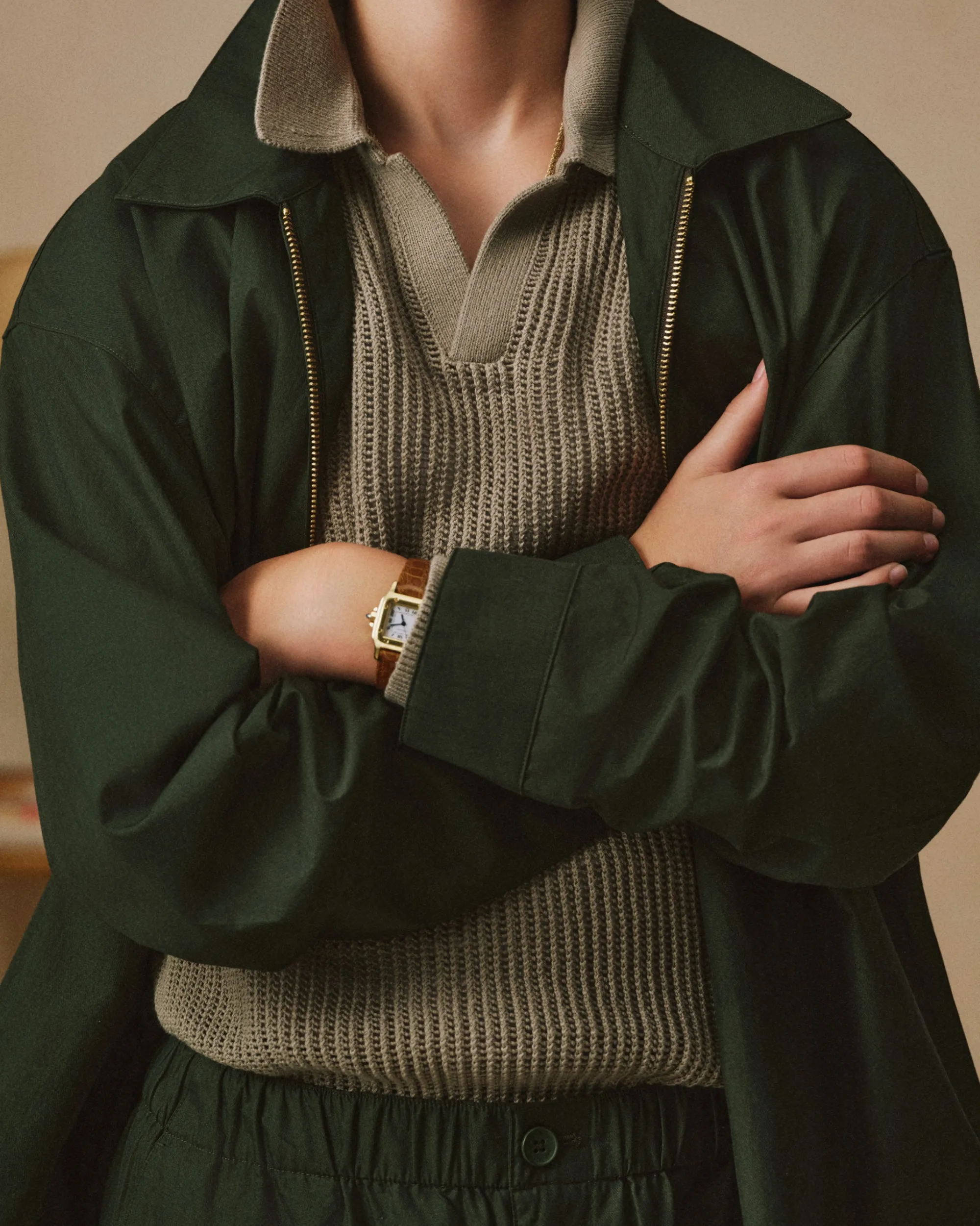 Aimé Leon Dore Long-Sleeve Mesh Knit Polo