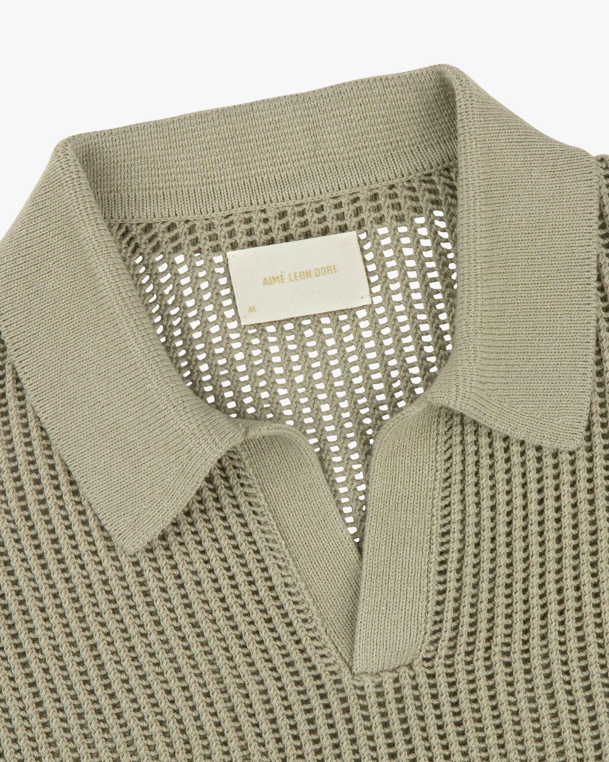 Aimé Leon Dore Long-Sleeve Mesh Knit Polo