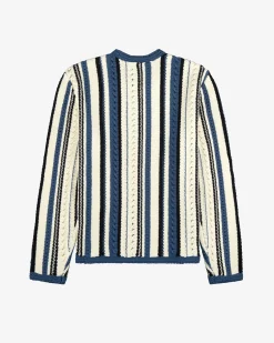Aimé Leon Dore Striped Eyelet Crewneck Sweater