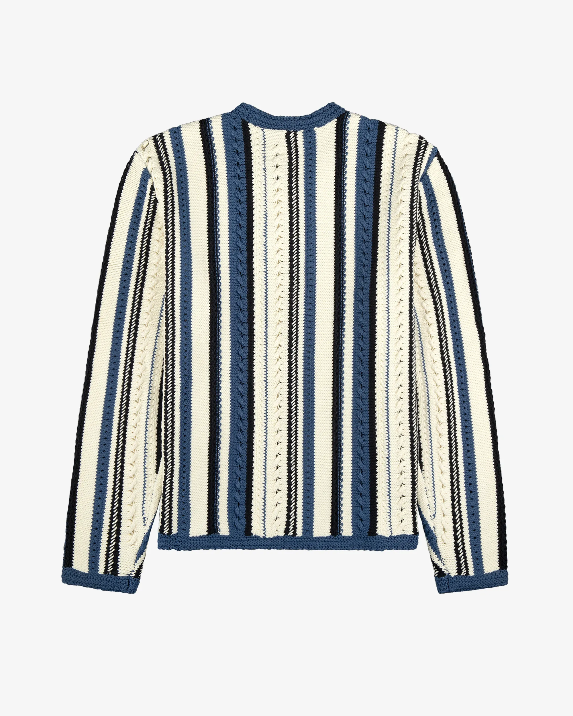 Aimé Leon Dore Striped Eyelet Crewneck Sweater