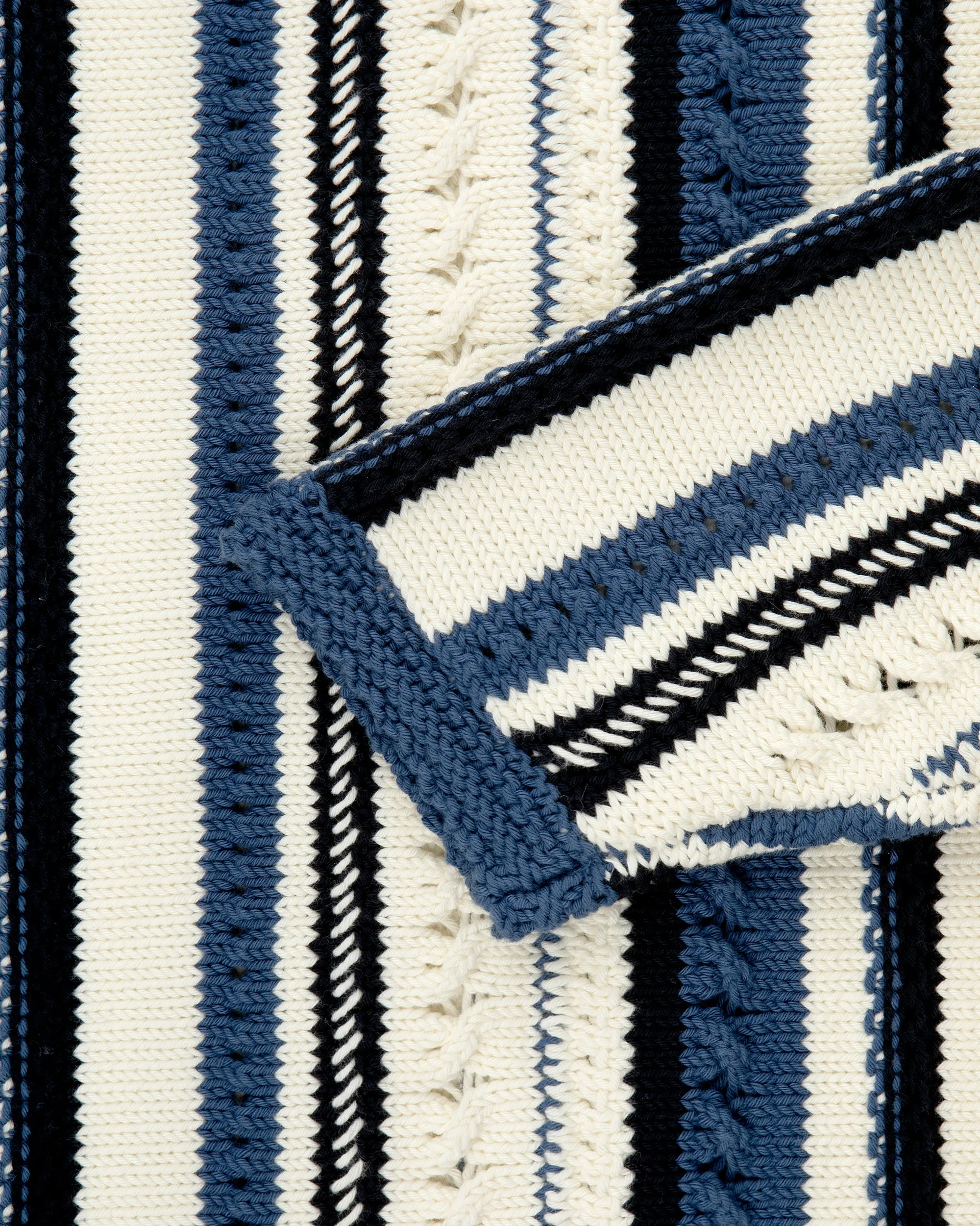 Aimé Leon Dore Striped Eyelet Crewneck Sweater