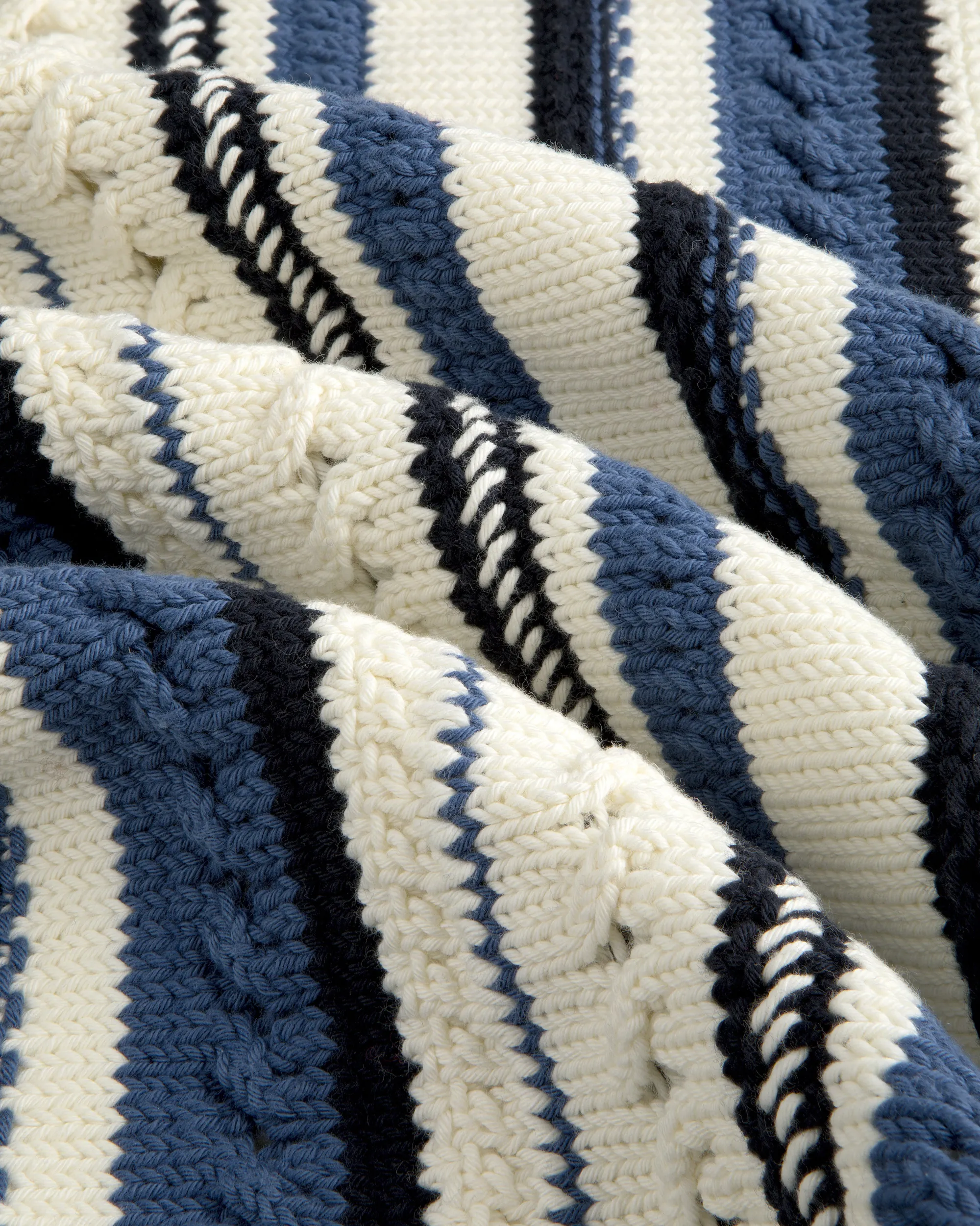 Aimé Leon Dore Striped Eyelet Crewneck Sweater