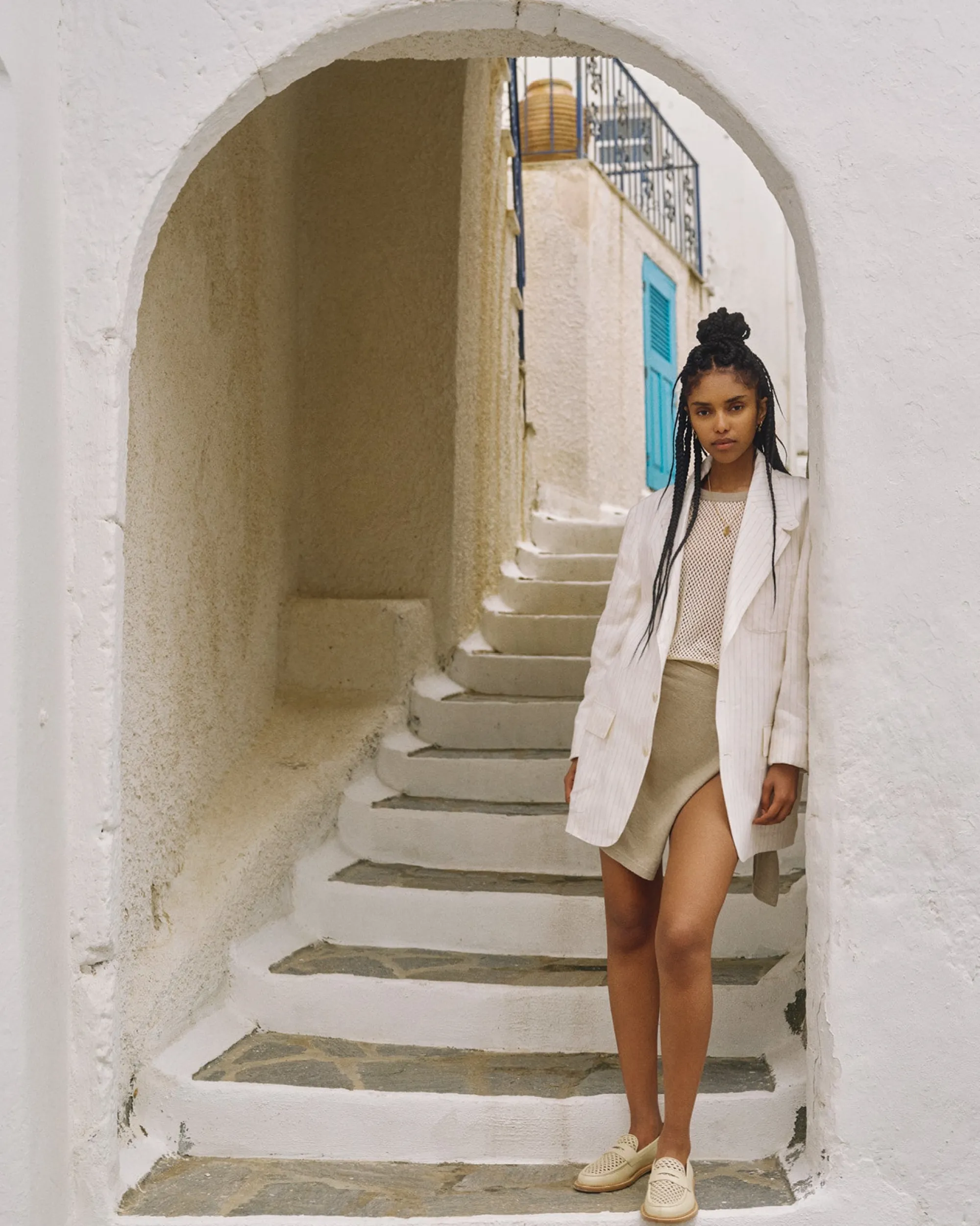 Aimé Leon Dore Striped Linen Suit Jacket